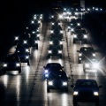 Headlights from cars illuminate the roads during rush hour on Interstate 94 in Fargo, N.D. Carrie Snyder / The Forum